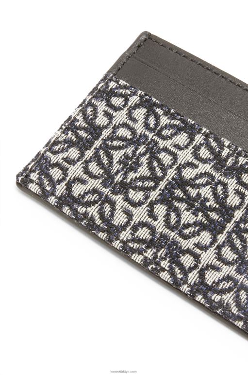 Loewe jakarlı ve dana derisinde düz kartlık 026001419 kadınlar lacivert/siyah