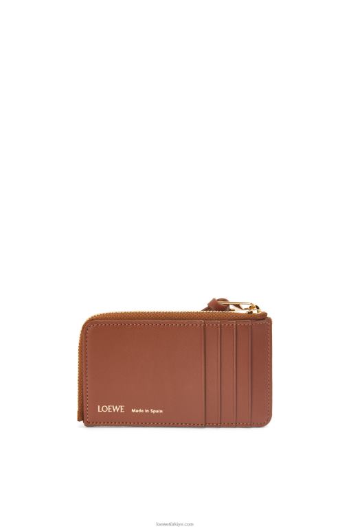 Loewe jakarlı ve dana derisinden jetonlu kartlık 026001389 kadınlar bronzluk / ceviz