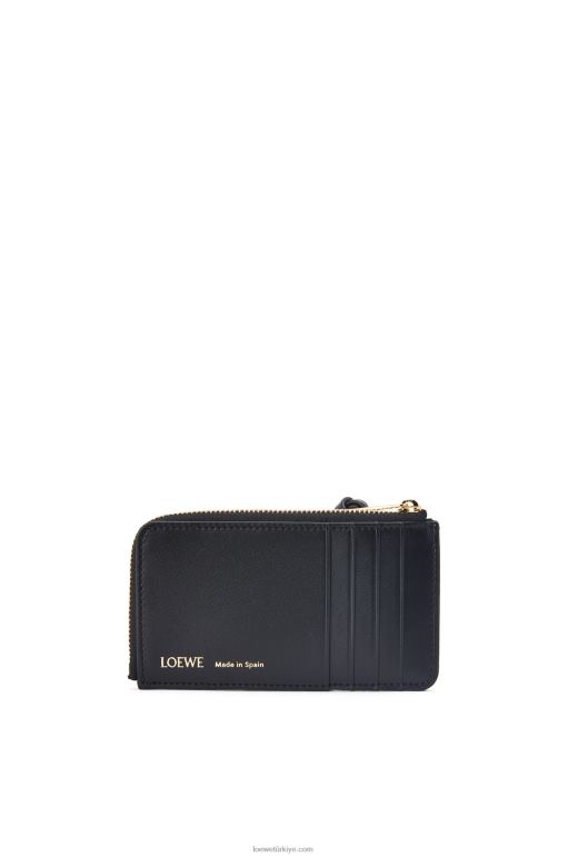 Loewe jakarlı ve dana derisinden jetonlu kartlık 026001390 kadınlar lacivert/siyah