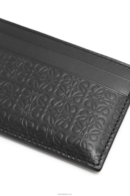 Loewe kabartmalı ipek dana derisinden tekrarlanan düz kartlık 026001360 kadınlar siyah