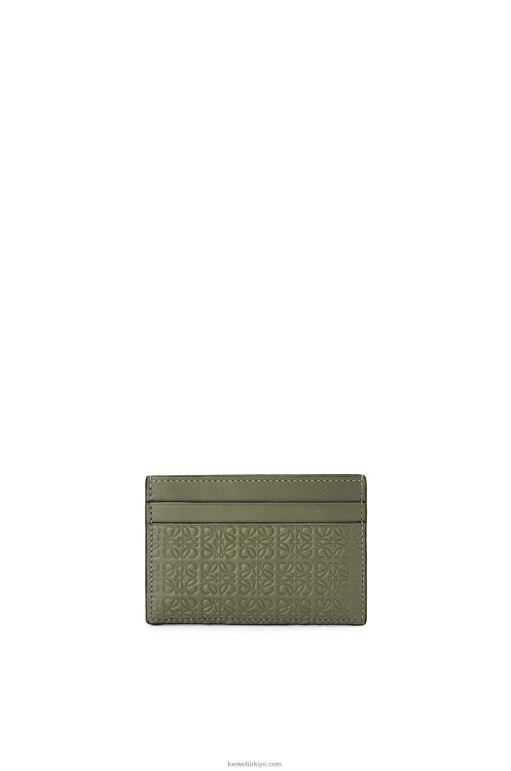 Loewe kabartmalı ipek dana derisinden tekrarlanan düz kartlık 026001376 kadınlar avokado yeşili