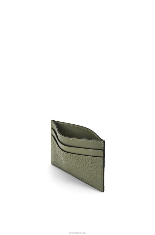 Loewe kabartmalı ipek dana derisinden tekrarlanan düz kartlık 026001376 kadınlar avokado yeşili