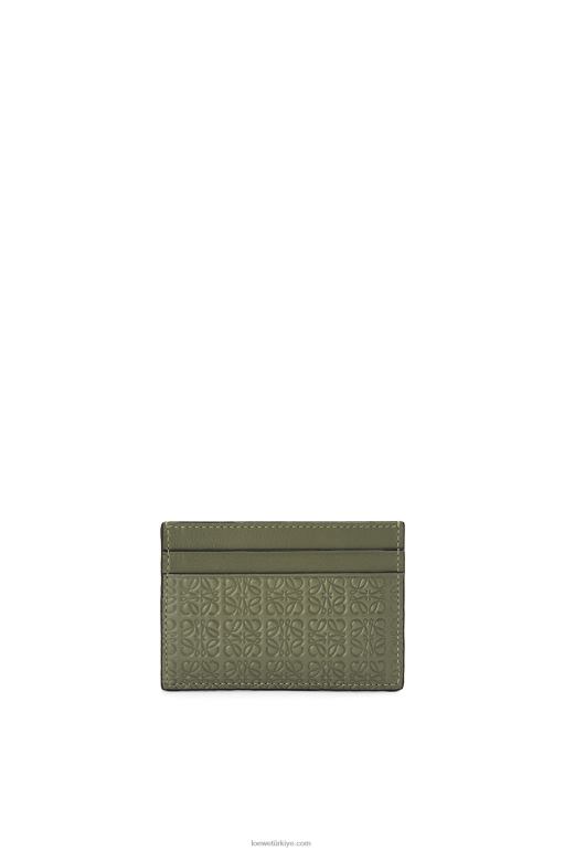Loewe kabartmalı ipek dana derisinden tekrarlanan düz kartlık 026001376 kadınlar avokado yeşili