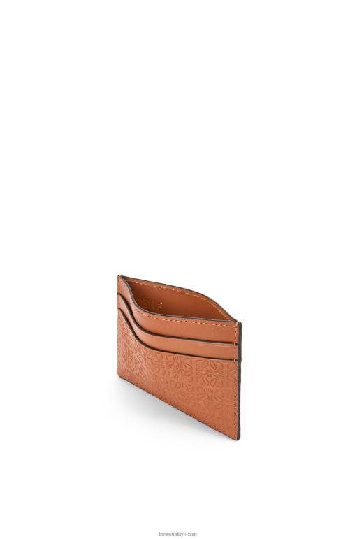 Loewe kabartmalı ipek dana derisinden tekrarlanan düz kartlık 026001400 kadınlar bronzlaşmak