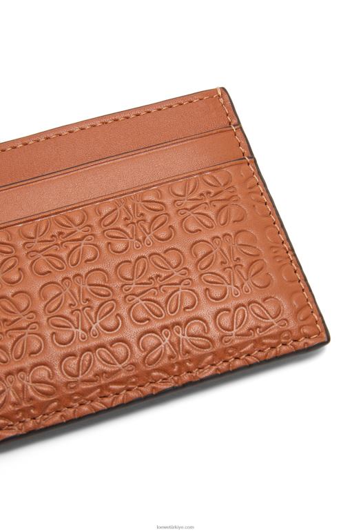 Loewe kabartmalı ipek dana derisinden tekrarlanan düz kartlık 026001400 kadınlar bronzlaşmak