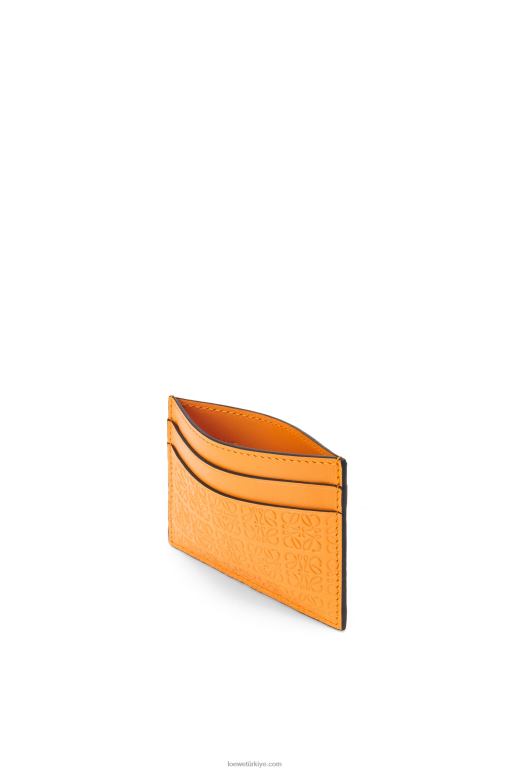 Loewe kabartmalı ipek dana derisinden tekrarlanan düz kartlık 026001404 kadınlar mandalina