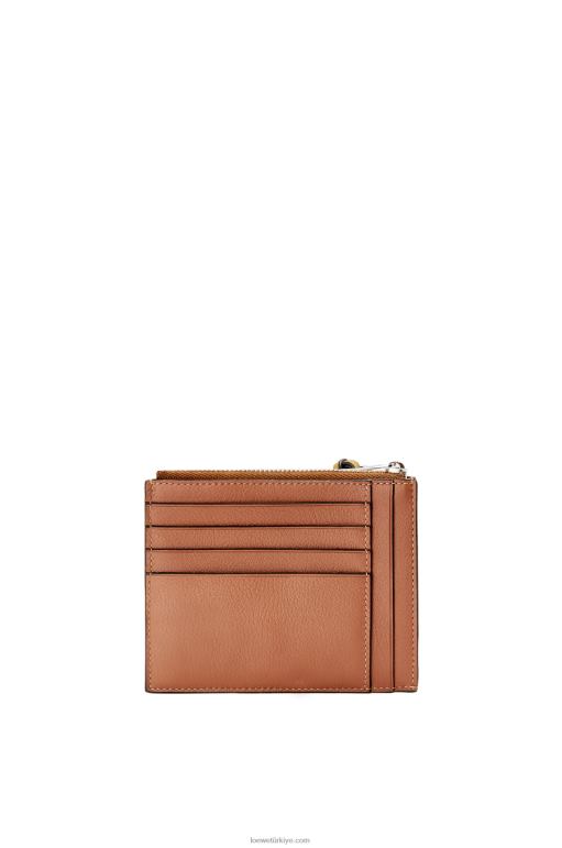 Loewe klasik dana derisinde marka jetonlu kartlık 026001392 kadınlar ten rengi/koyu sarı
