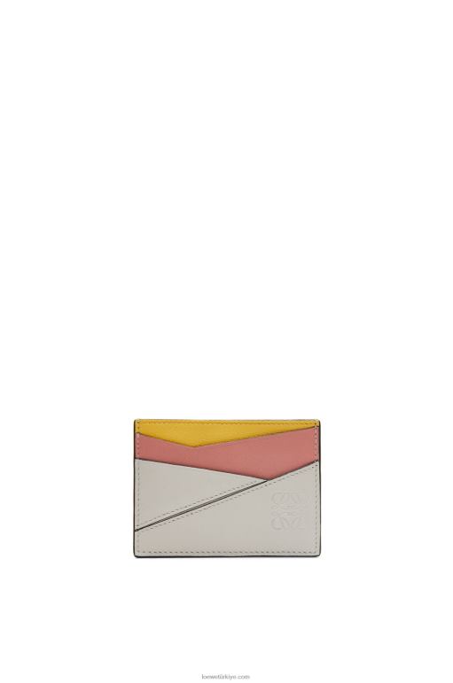 Loewe klasik dana derisinden yapboz düz kartlık 026001364 kadınlar hayalet/şeftali çiçeği