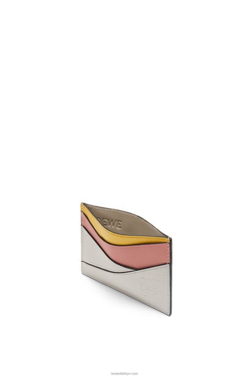 Loewe klasik dana derisinden yapboz düz kartlık 026001364 kadınlar hayalet/şeftali çiçeği