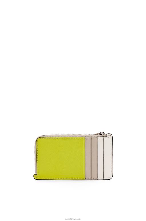 Loewe klasik dana derisinden yapboz jetonlu kartlık 026001347 kadınlar kireç sarısı/açık yulaf