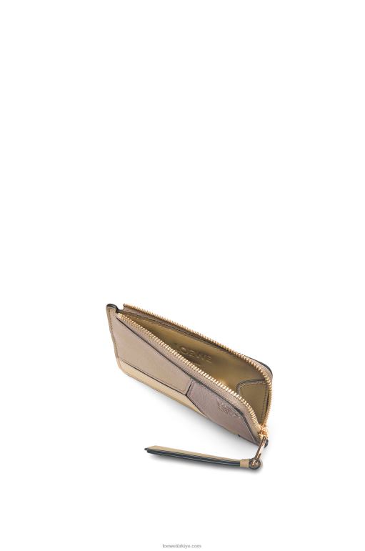 Loewe klasik dana derisinden yapboz jetonlu kartlık 026001369 kadınlar kil yeşili/tereyağı