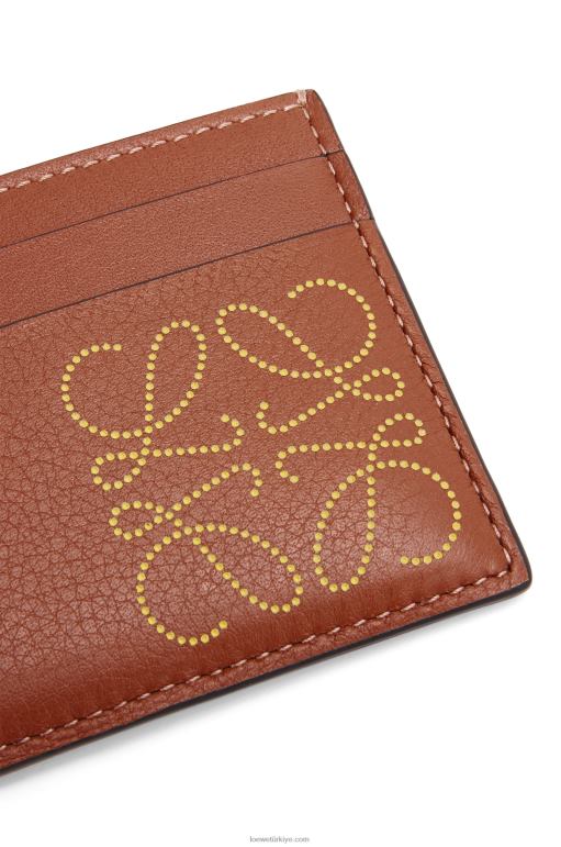 Loewe marka düz kart sahibi 026001388 kadınlar ten rengi/koyu sarı