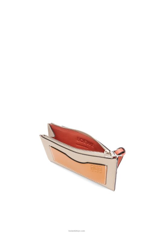 Loewe yumuşak damarlı dana derisinden büyük jetonlu kartlık 026001353 kadınlar hafif yulaf/bal