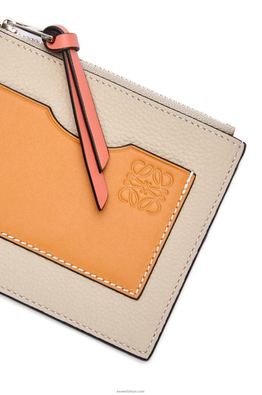 Loewe yumuşak damarlı dana derisinden büyük jetonlu kartlık 026001353 kadınlar hafif yulaf/bal