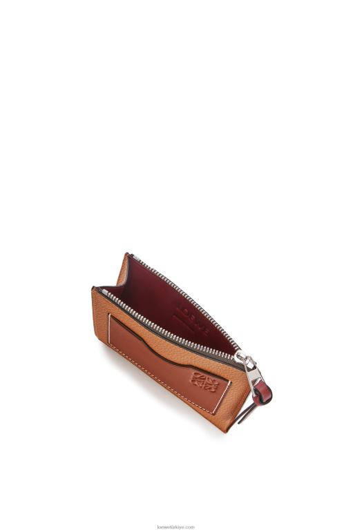 Loewe yumuşak damarlı dana derisinden büyük jetonlu kartlık 026001385 kadınlar hafif karamel/ceviz