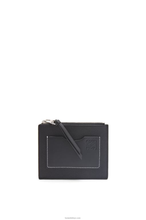 Loewe yumuşak damarlı dana derisinden büyük jetonlu kartlık 026001386 kadınlar siyah