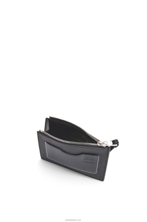 Loewe yumuşak damarlı dana derisinden büyük jetonlu kartlık 026001386 kadınlar siyah