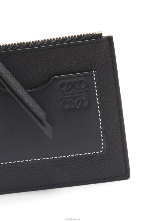 Loewe yumuşak damarlı dana derisinden büyük jetonlu kartlık 026001386 kadınlar siyah