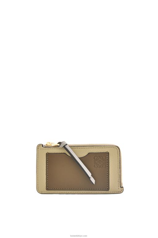 Loewe yumuşak damarlı dana derisinden jetonlu kartlık 026001329 kadınlar adaçayı yeşili/koyu haki yeşili