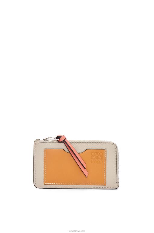 Loewe yumuşak damarlı dana derisinden jetonlu kartlık 026001337 kadınlar hafif yulaf/bal