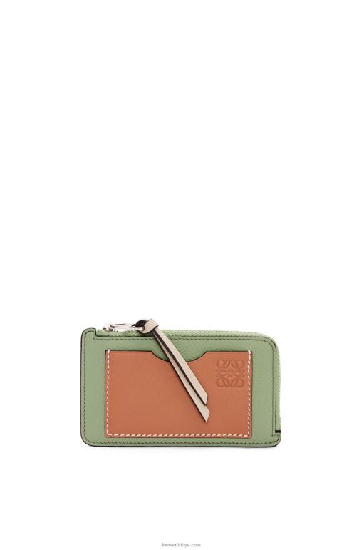 Loewe yumuşak damarlı dana derisinden jetonlu kartlık 026001338 kadınlar biberiye/tan