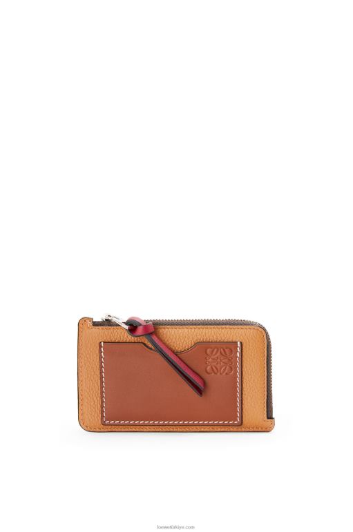 Loewe yumuşak damarlı dana derisinden jetonlu kartlık 026001340 kadınlar hafif karamel/ceviz