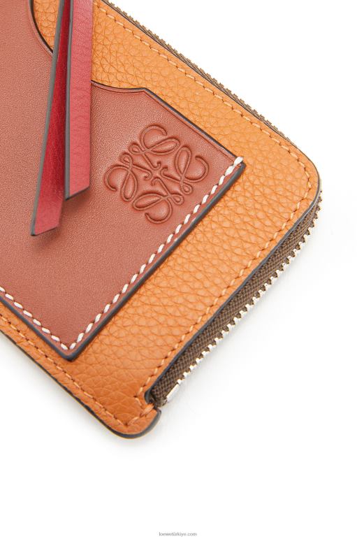 Loewe yumuşak damarlı dana derisinden jetonlu kartlık 026001340 kadınlar hafif karamel/ceviz