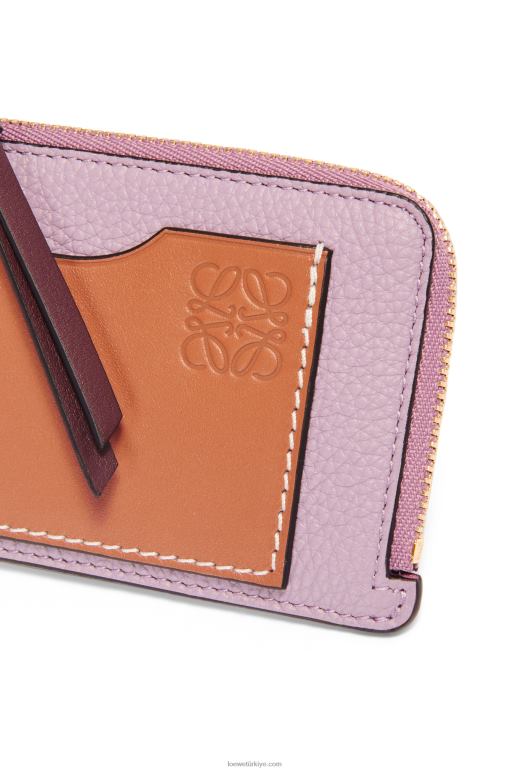 Loewe yumuşak damarlı dana derisinden jetonlu kartlık 026001342 kadınlar kirli leylak rengi/ten rengi