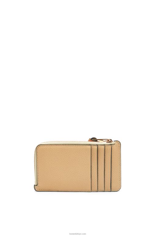 Loewe yumuşak damarlı dana derisinden jetonlu kartlık 026001343 kadınlar tereyağı/soluk limon