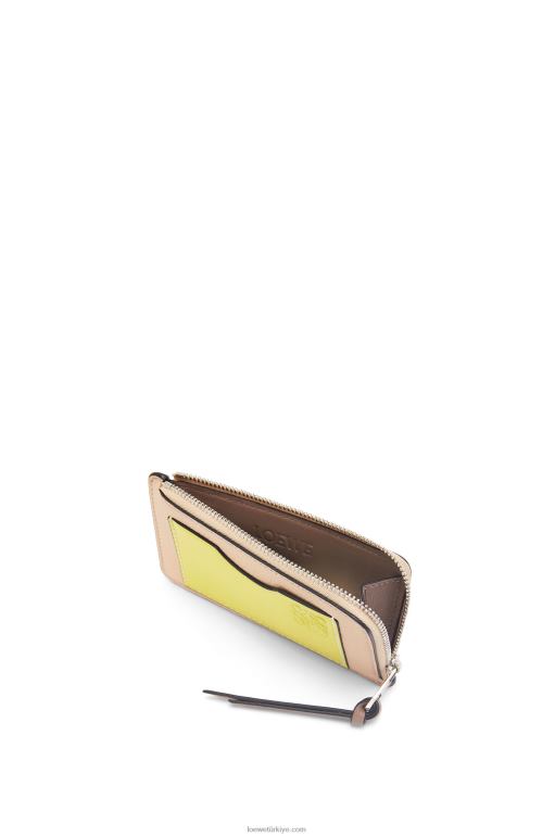 Loewe yumuşak damarlı dana derisinden jetonlu kartlık 026001393 kadınlar çıplak/citronelle