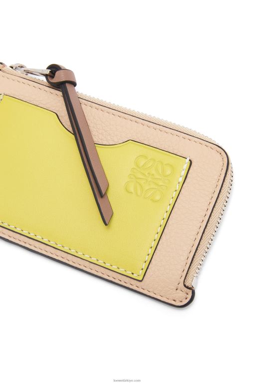Loewe yumuşak damarlı dana derisinden jetonlu kartlık 026001393 kadınlar çıplak/citronelle