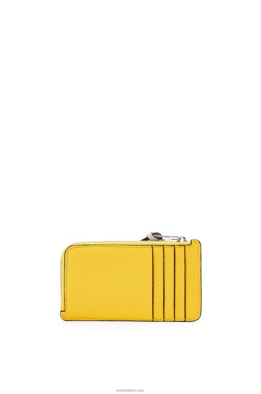 Loewe yumuşak damarlı dana derisinden jetonlu kartlık 026001394 kadınlar sarı/kil yeşili