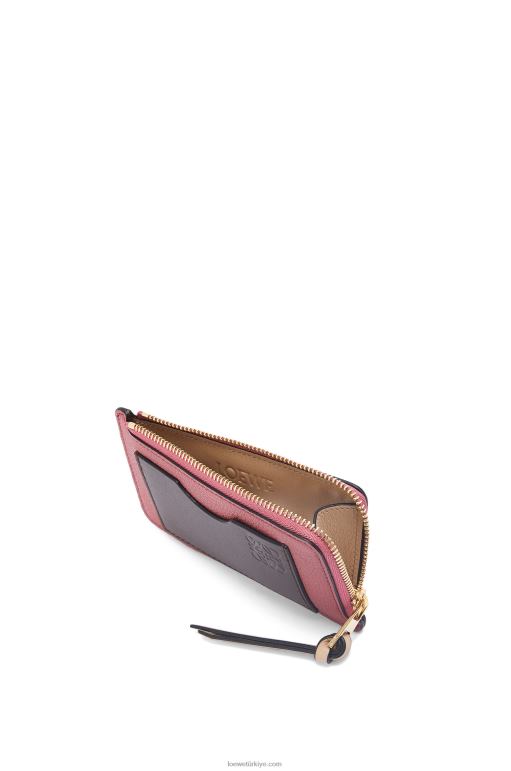 Loewe yumuşak damarlı dana derisinden jetonlu kartlık 026001395 kadınlar erik/çikolata