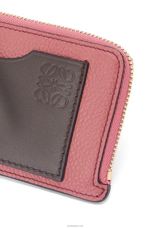 Loewe yumuşak damarlı dana derisinden jetonlu kartlık 026001395 kadınlar erik/çikolata