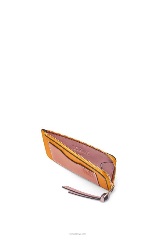 Loewe yumuşak damarlı dana derisinden jetonlu kartlık 026001408 kadınlar mandalina/mercan resifi