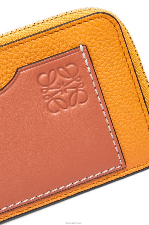 Loewe yumuşak damarlı dana derisinden jetonlu kartlık 026001408 kadınlar mandalina/mercan resifi