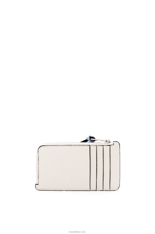 Loewe yumuşak damarlı dana derisinden jetonlu kartlık 026001416 kadınlar yumuşak beyaz/kireç sarısı