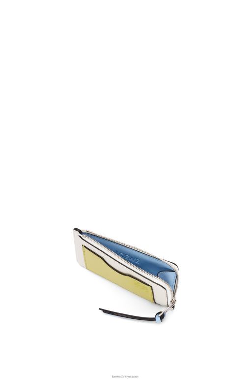 Loewe yumuşak damarlı dana derisinden jetonlu kartlık 026001416 kadınlar yumuşak beyaz/kireç sarısı