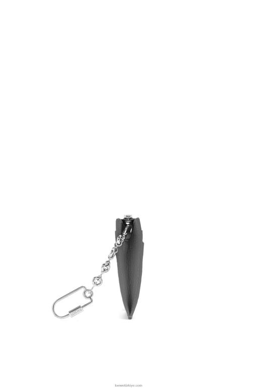 Loewe zincirli çakıl taneli dana derisinden anagram kare kartlık 026001384 kadınlar asfalt grisi