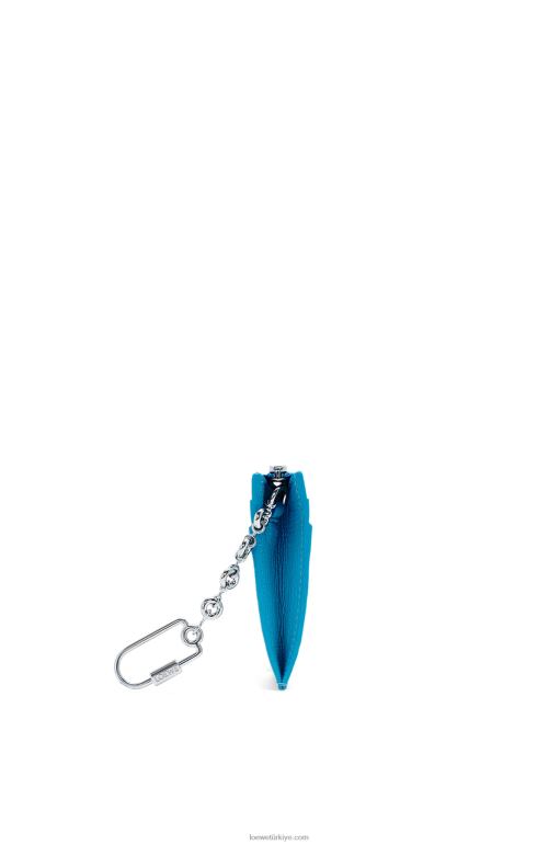 Loewe zincirli çakıl taneli dana derisinden anagram kare kartlık 026001396 kadınlar lagün mavisi