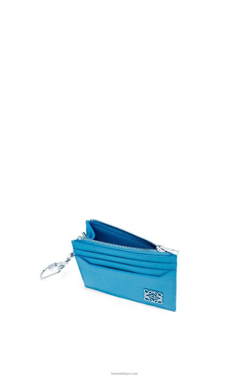 Loewe zincirli çakıl taneli dana derisinden anagram kare kartlık 026001396 kadınlar lagün mavisi