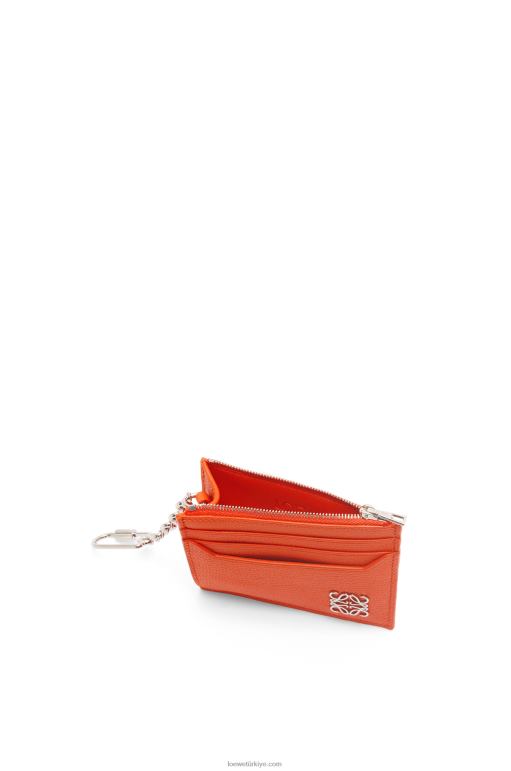 Loewe zincirli çakıl taneli dana derisinden anagram kare kartlık 026001397 kadınlar turuncu