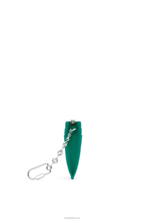 Loewe zincirli çakıl taneli dana derisinden anagram kare kartlık 026001412 kadınlar Zümrüt yeşili