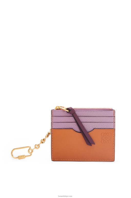 Loewe zincirli yumuşak damarlı dana derisinden kare kartlık 026001365 kadınlar kirli leylak rengi/ten rengi