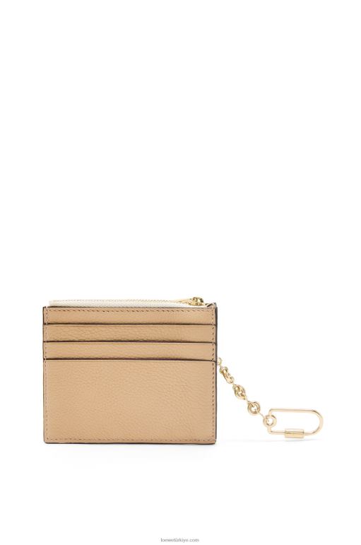 Loewe zincirli yumuşak damarlı dana derisinden kare kartlık 026001378 kadınlar tereyağı/soluk limon