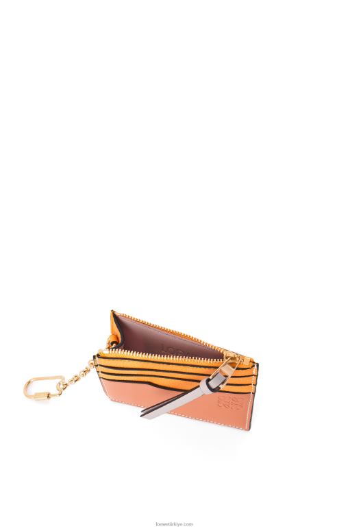 Loewe zincirli yumuşak damarlı dana derisinden kare kartlık 026001380 kadınlar mandalina/mercan resifi