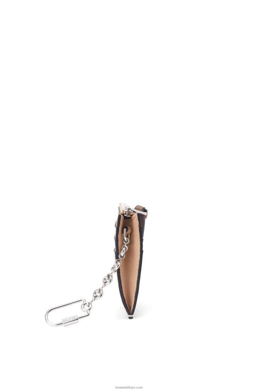 Loewe zincirli yumuşak damarlı dana derisinden kare kartlık 026001381 kadınlar çıplak/citronelle