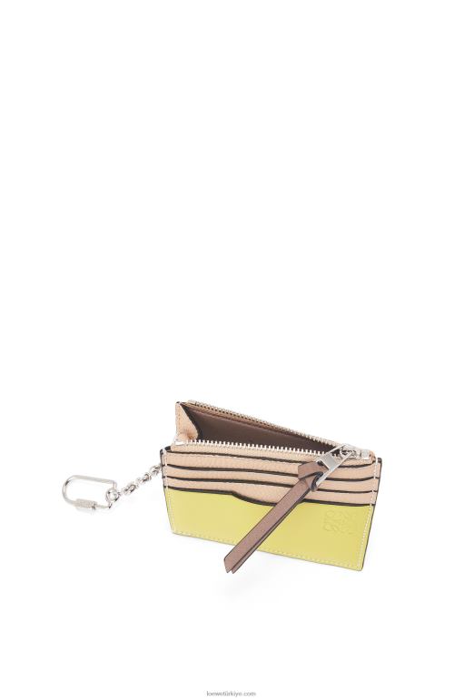 Loewe zincirli yumuşak damarlı dana derisinden kare kartlık 026001381 kadınlar çıplak/citronelle