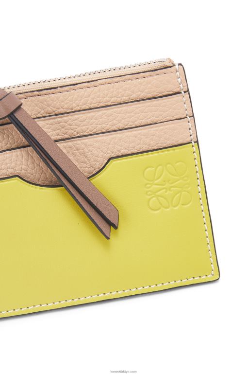 Loewe zincirli yumuşak damarlı dana derisinden kare kartlık 026001381 kadınlar çıplak/citronelle