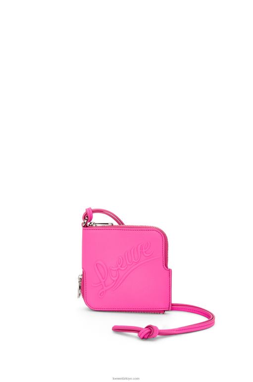 Loewe klasik dana derisinden çift bozuk para kasası 026001335 kadınlar fuşya